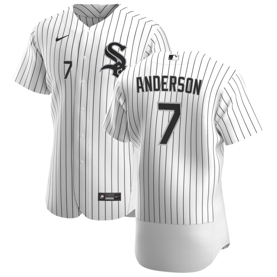 Chicago White Sox 7 Tim Anderson Men Nike White Home 2020 Authentic Player MLB Jersey